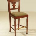 Colonial palm carving backrest bar chair mahogany wood