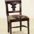 Commercial palm back chair reinforced legs teak wood