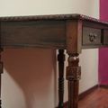 Left side detail of the colonial console table