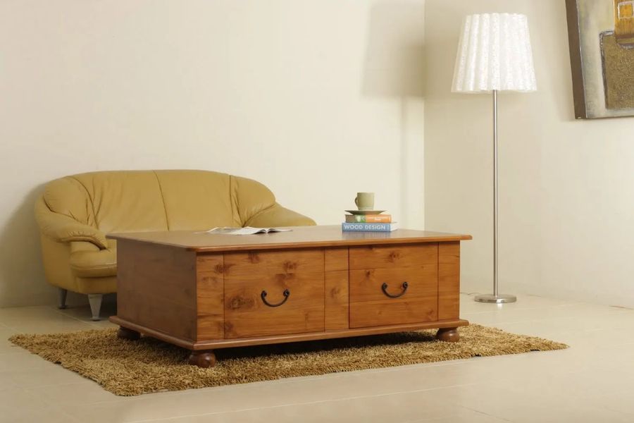 Bun feet coffee table candy yellow stain