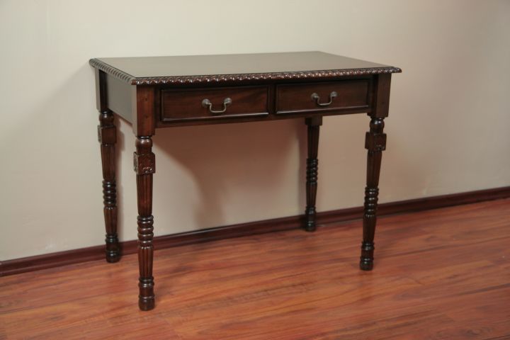 British colonial console table 2 drawers