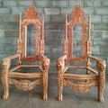 Pair of king chair frame