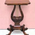 Lyre carving pedestal