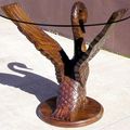 Swan carving round table
