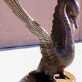 Swan statue wood carving