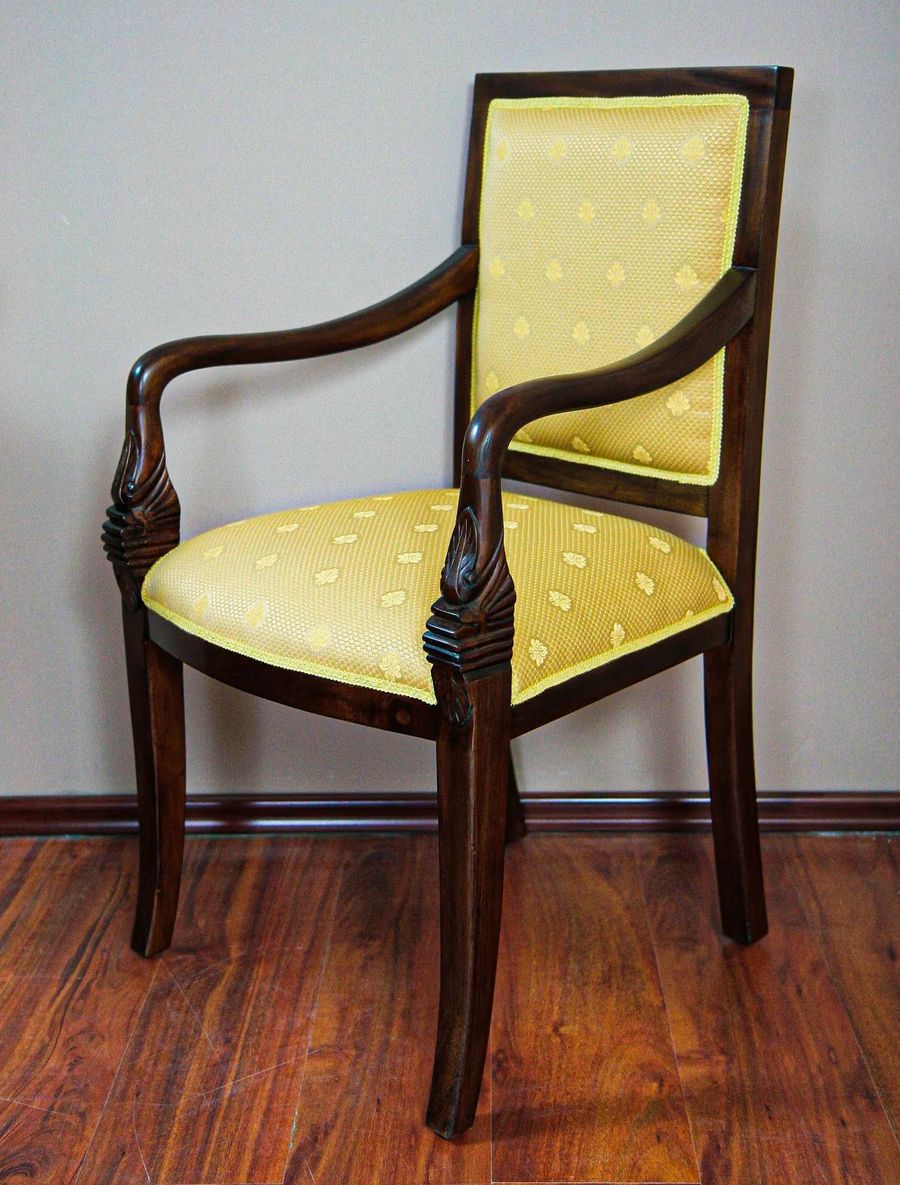 Empire chair yellow fabric