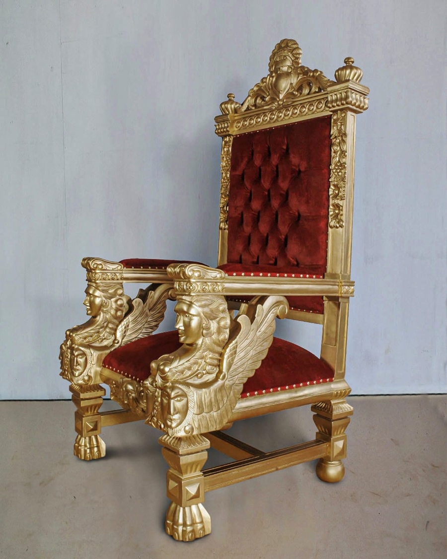 Medieval chair gold leaf gilt finish