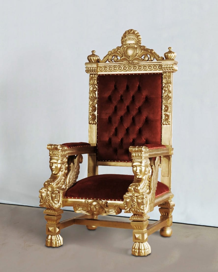 Medieval chair mahogany wood frame