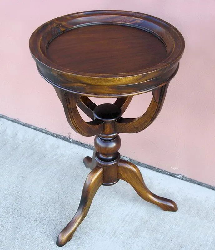 Wooden tray detail on Empire tea table
