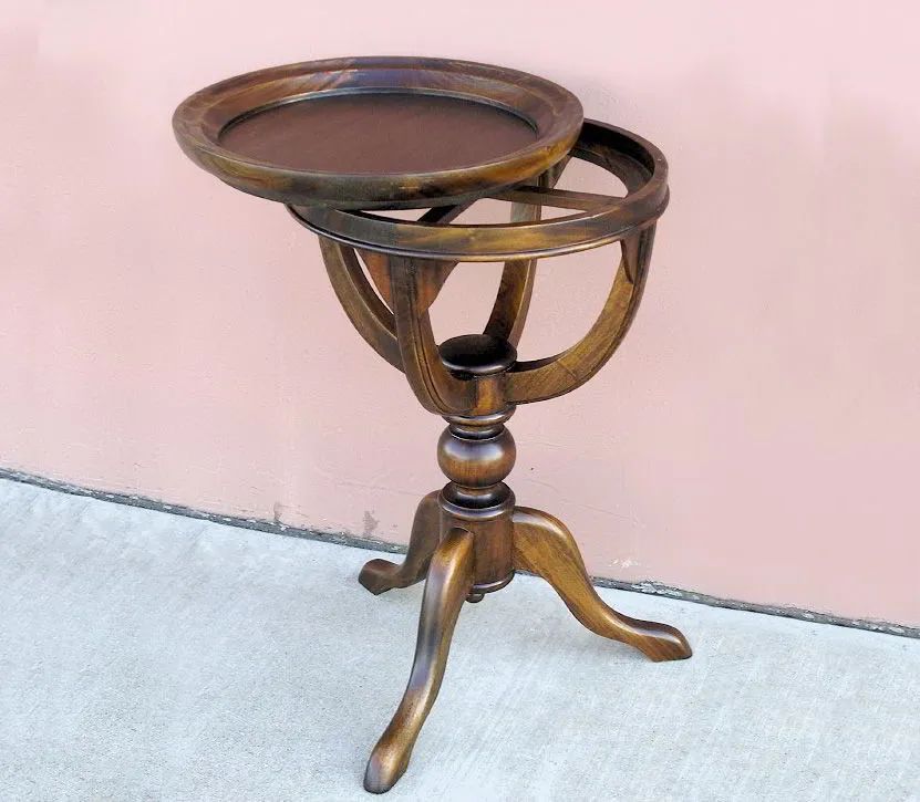 Empire tea table mahogany wood tray top