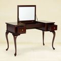 Queen Anne flip up mirror dressing table 2 drawers pulled out