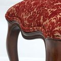 Queen anne stool seat uphostery detail