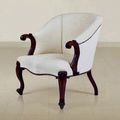 Georgian tub chair mahogany wood frames upholstered seat and back