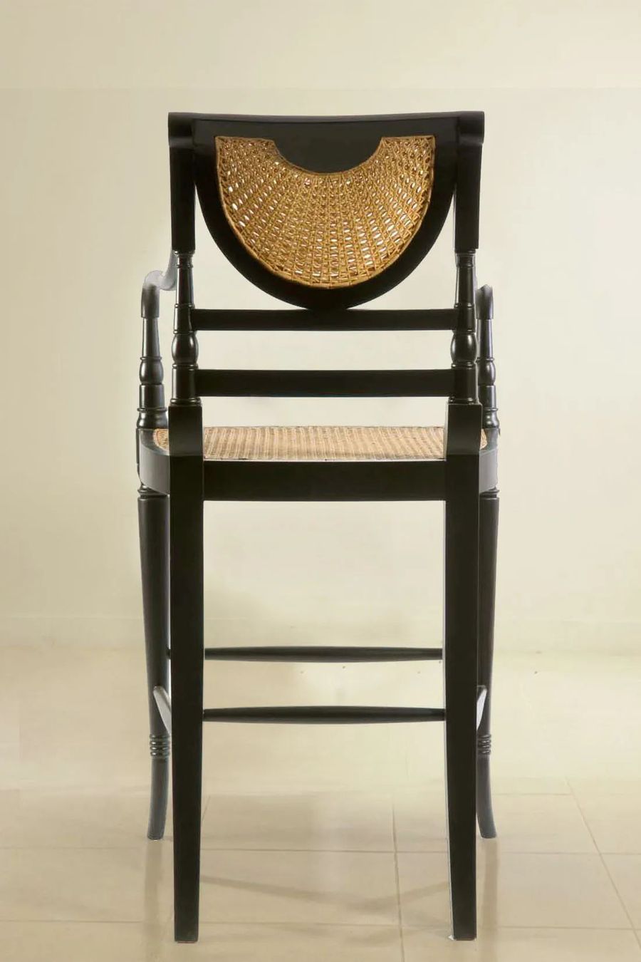 Back side detail of the Sheraton bar chair