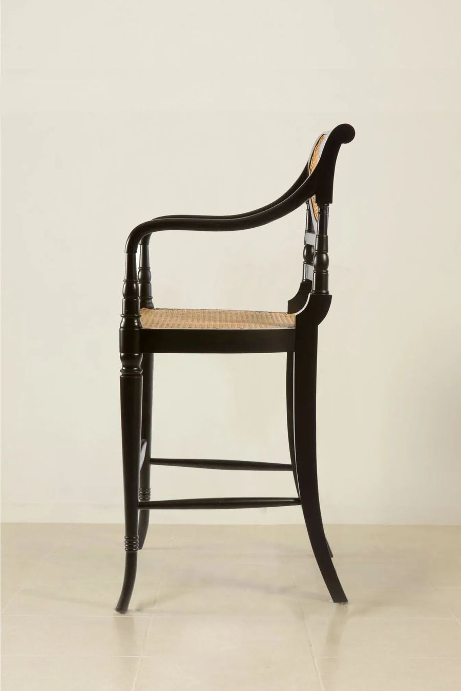 Left side detail of the Sheraton bar chair