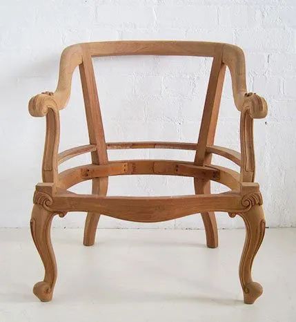 Front view of the unfinished wood frames