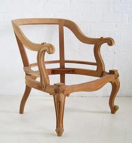 Mahogany wood frame detail