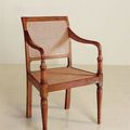 Regency dining armchair teak and rattan