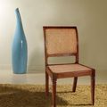Regency dining chair teak wood frame rattan seat