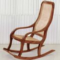 Teak rattan rocking chair