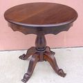 Regency round top pedestal table mahogany wood