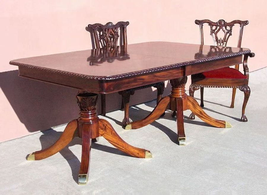 Regency dining table with Chippendale dining chair