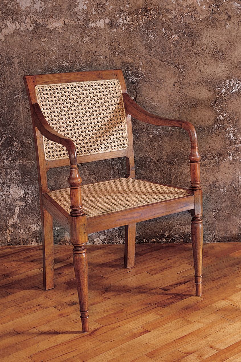 Regency dining armchair mahogany and rattan
