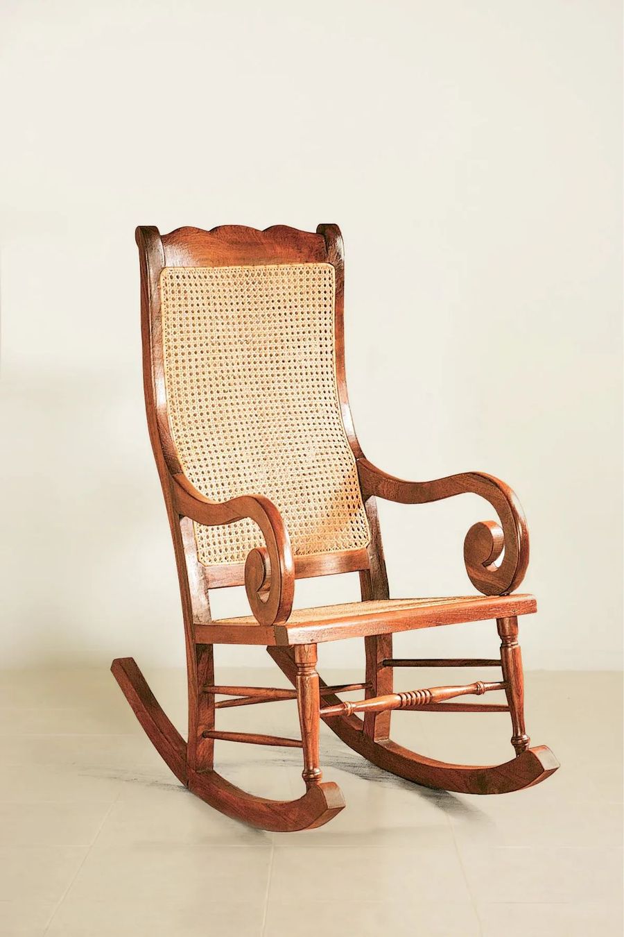 Regency rocking chair teak rattan