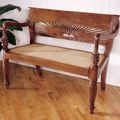Teak wood sunrise carving bench