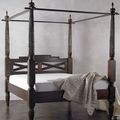 Raffles poster bed reclaimed teak wood dark brown finishes