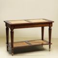 Sheraton server table teak and rattan