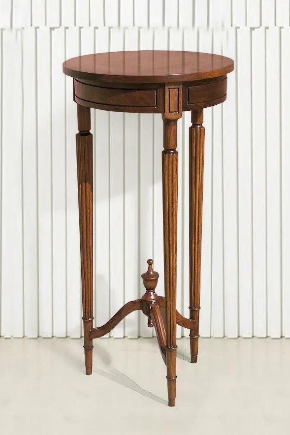 Wood turning legs of the Sheraton accent table