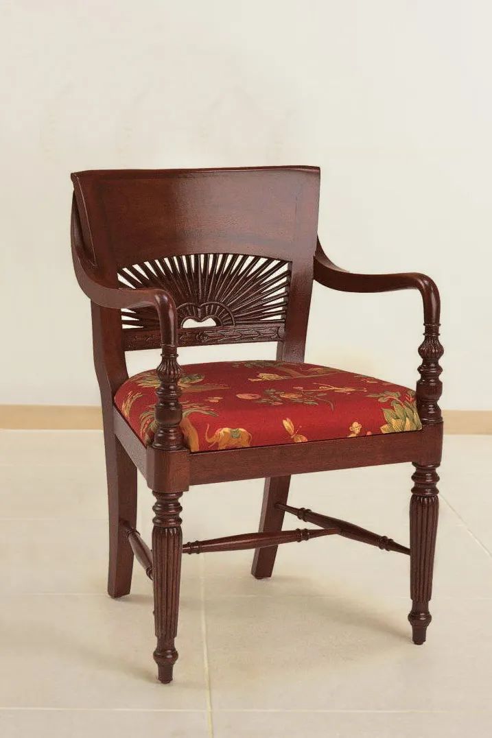 Sheraton sun carving backrest commercial dining chair