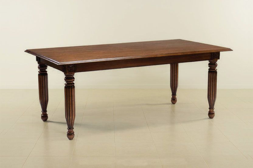 Raffles dining table Sheraton wood turning legs