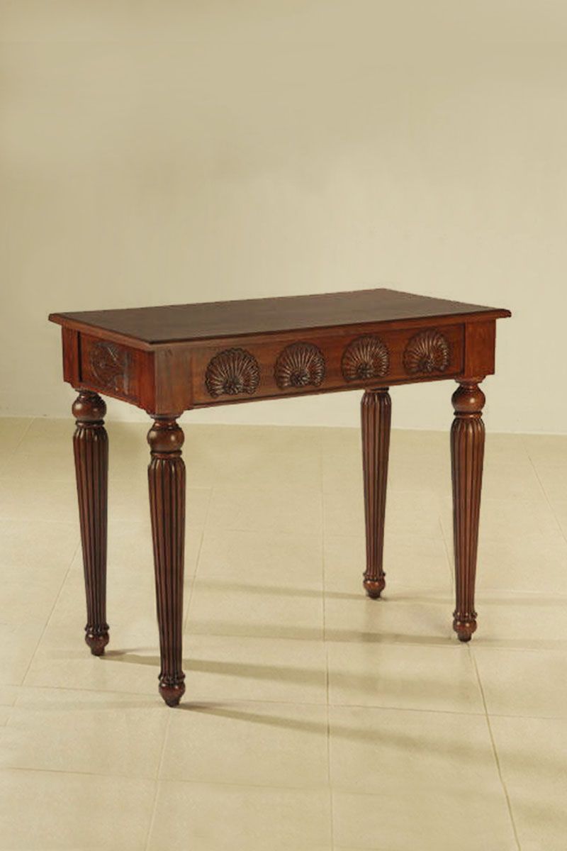 Mahogany wood console fish wood carving