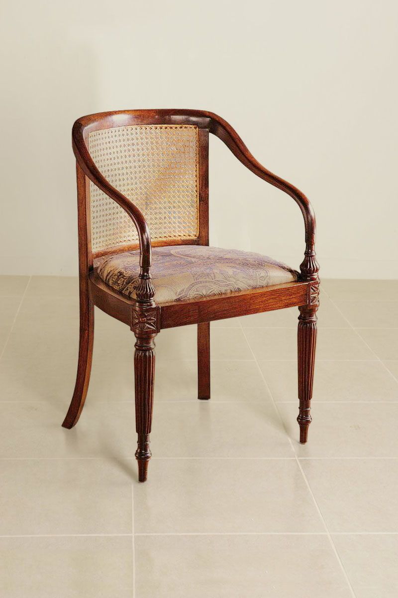Sheraton tub chair teak wood frame