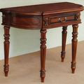Mahogany fluted legs colonial console light brown finishes