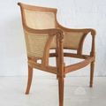 Mahogany wood frames and unfinished rattan wicker