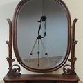 Oval mirror small drawer base on the top of Victorian dressing table