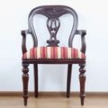 Victorian period fiddle dining armchair front side detailed view