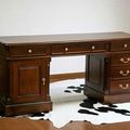 Colonial parner desk mahogany wood