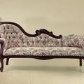 Front side view of the Victorian single end mahogany sofa