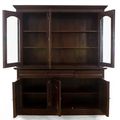 Hutch glass doors of Victorian bookcase opened