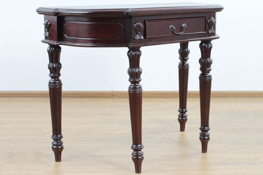 Fluted legs colonial console classic mahogany finishes