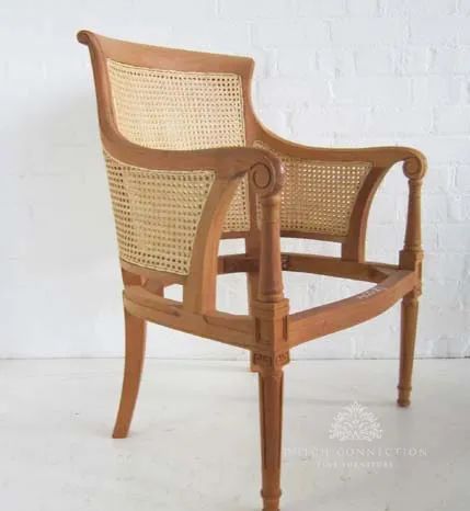 Mahogany wood frames and unfinished rattan wicker