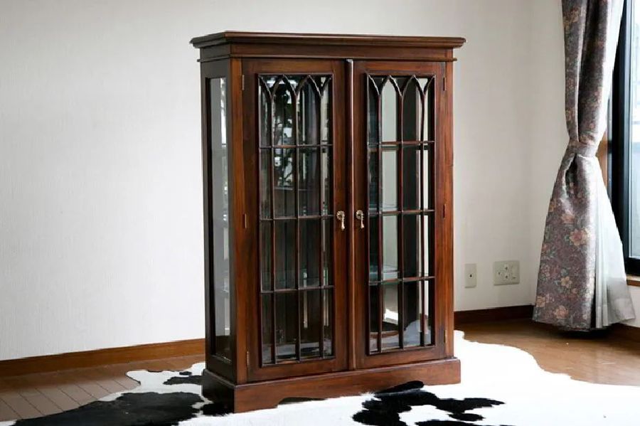 Small display cabinet glass doors and sides