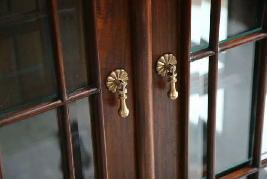 Mahogany wood frame and door pulls