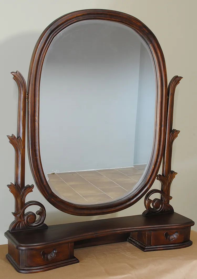Victorian swivel mirror small frame