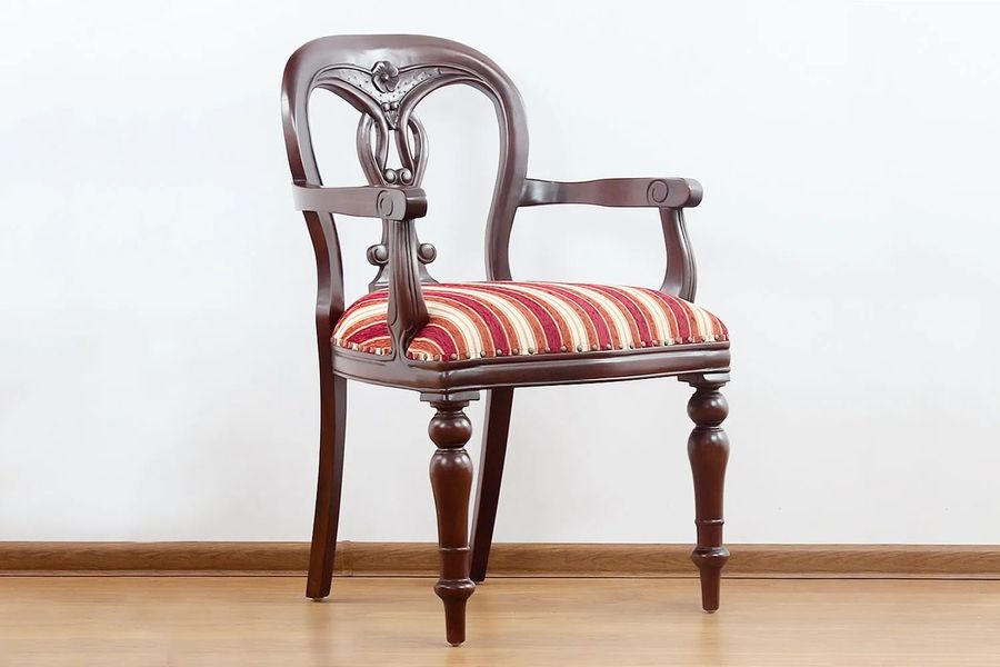 Fiddle dining armchair Victorian furniture reproduction