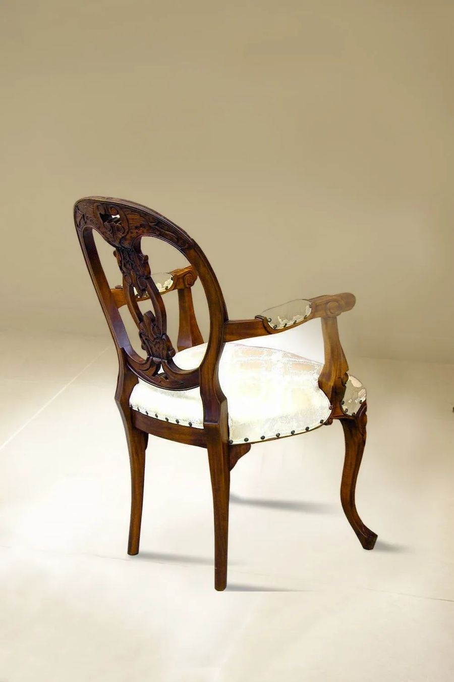 Fiddle back armchair back view